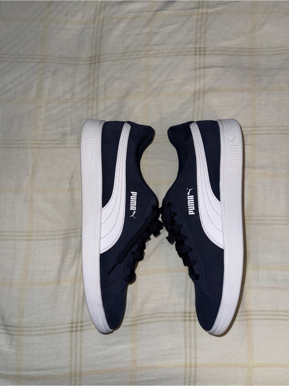 PUMA Smash v2 Men’s Low Top Lace Up Sneakers Peacoat/White size 11